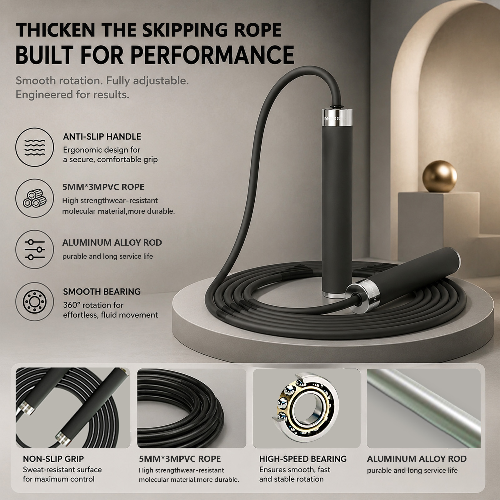 Skipping Rope Pvc - Скакалка для бокса и фитнеса для
